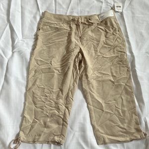 Beige capris; northern reflection; size 12; tags never worn; pockets